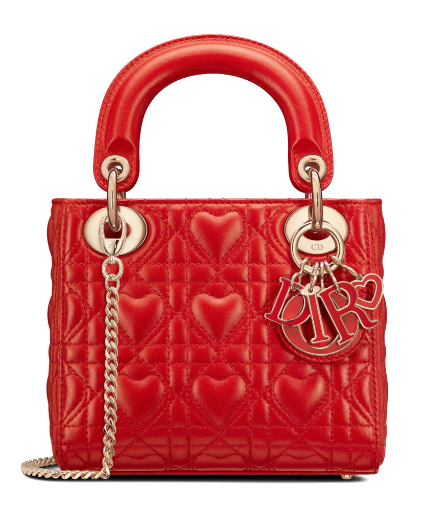 Christian Dior Mini Lady Dior Dioramour Bag Red